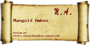 Mangold Ambos névjegykártya